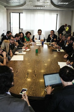 seduta delle Giunte stamane in viale Bovio