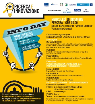 Info Day mercoledì 10 dicembre