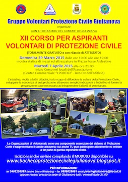 corso per aspiranti volontari protezione civile Giulianova