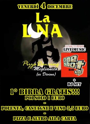 One Shot ’80 Band al Dancing La Luna di Miglianico venerdì 4 dicembre