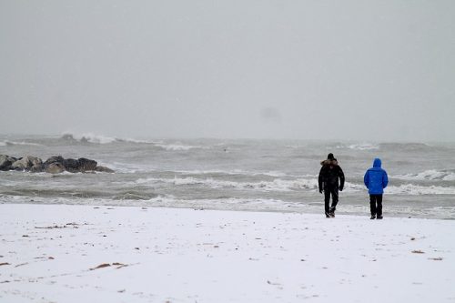 maltempo Pescara neve spiaggia