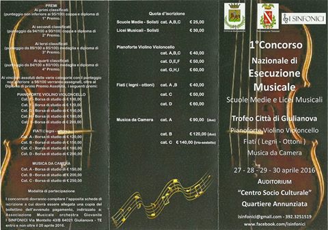 1° Concorso Nazionale di esecuzione musicale