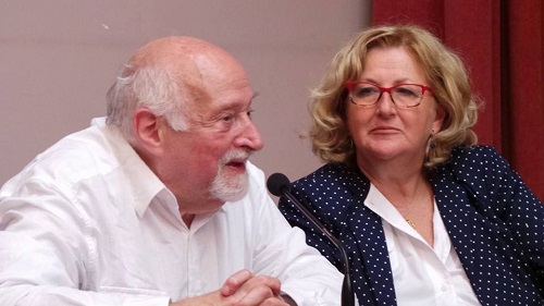 Lucilla Sergiacomo con il drammarturgo Mario Fratti