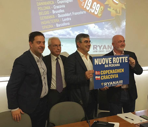 RYANAIR LANCIA L’OPERATIVO ESTIVO 2017 DA PESCARA