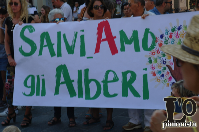 striscione salviamo gli alberi