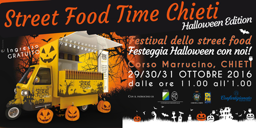 Street Food Time Halloween Edition dal 29 al 31 ottobre a Chieti, il programma