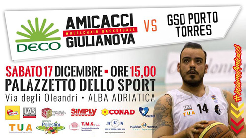 La DECO Group Amicacci Giulianova ospita la capolista Porto Torres