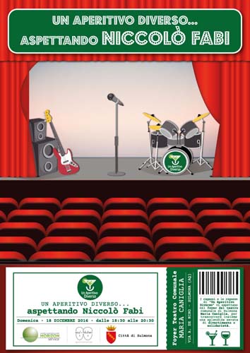 Locandina Aperitivo Diverso Niccolò Fabi, 18.12.16 - HORIZON SERVICE
