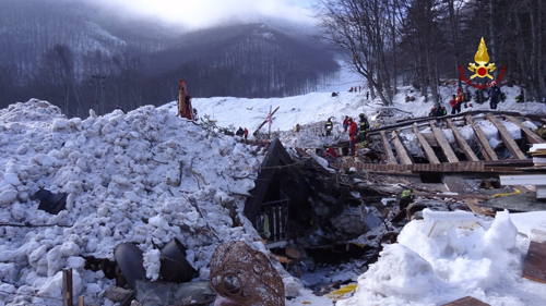 Hotel Rigopiano operazioni dei Vigili del Fuoco 02