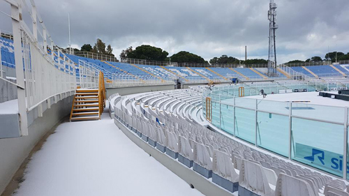 neve allo Stadio Adriatico di Pescara