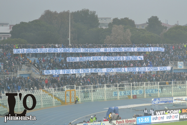 tifosi del Pescara per l'Abruzzo