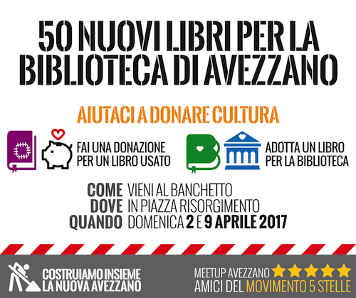 50 nuovi libri per biblioteca di Avezzano