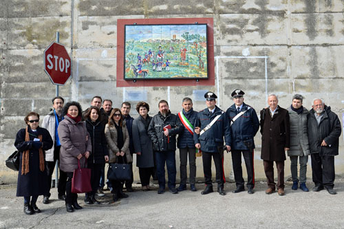 inaugurazione della ceramica Il Miracolo di San Giuseppe