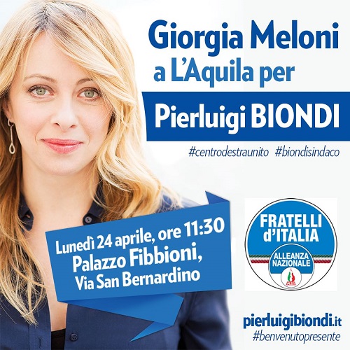 Giorgia Meloni a L'Aquila