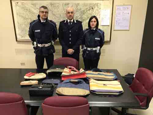 Una parte della merce sequestrata