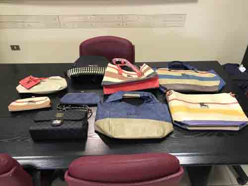 Una parte della merce sequestrata