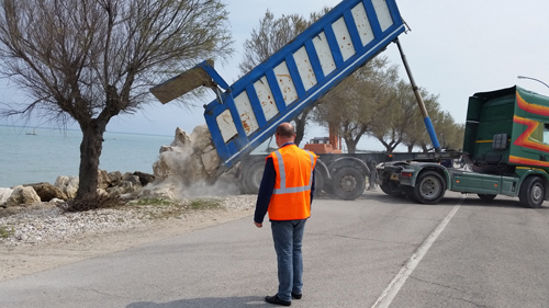 lavori alla pista ciclabile di Roseto