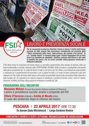 volantino Seminario FSI Pescara lavoro
