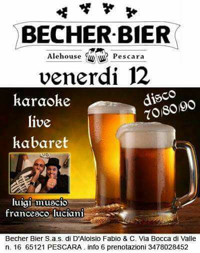 Karaoke live kabaret al Becher Bier il 12 maggio 2017