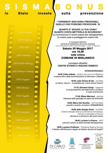 Manifesto Convegno Sismico