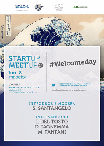 L'Aquila, Startup meetup 14: lunedì 8 maggio il welcome day