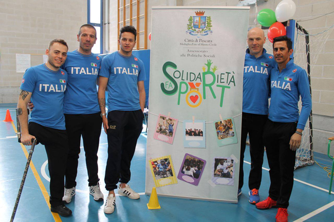 Alcuni atleti della Nazionale di Ciclismo paralimpico