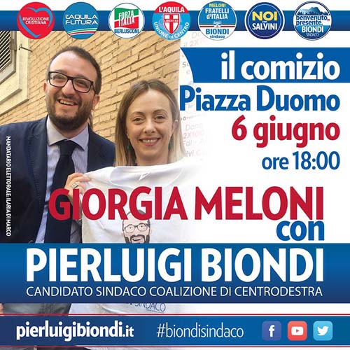 Giorgia Meloni con Pierluigi Biondi