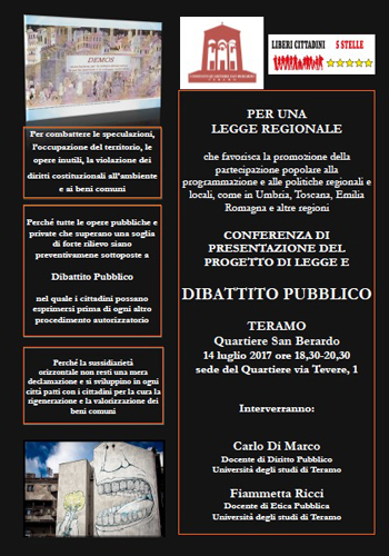 CONFERENZA DI PRESENTAZIONE E DIBATTITO PUBBLICO