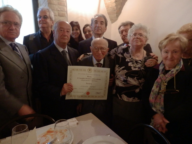 Altobrando Rapagnà premiato dall'Accademia dei sartori di Roma