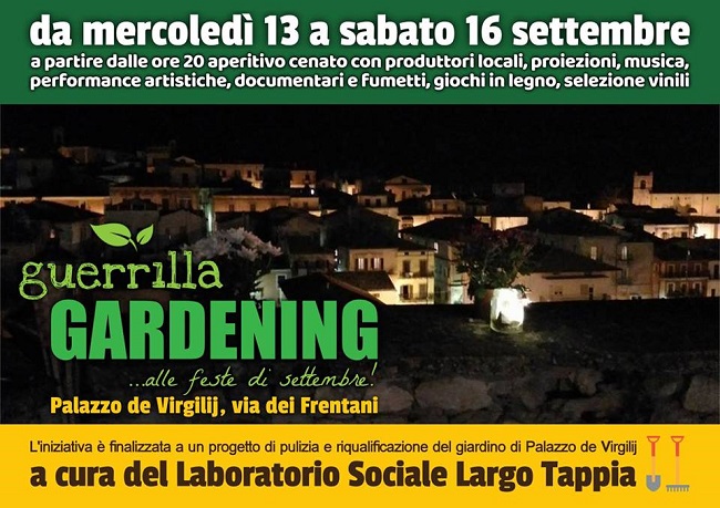 guerrilla gardening 13 16 settembre