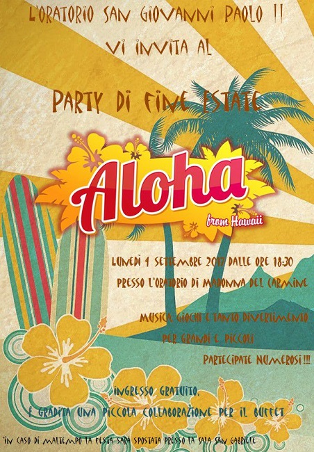 party di fine estate aloha