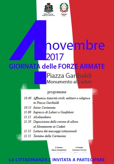 4 novembre 2017 giornata delle Forze Armate