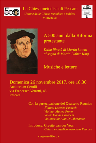 locandina 500 anni dalla riforma protestante