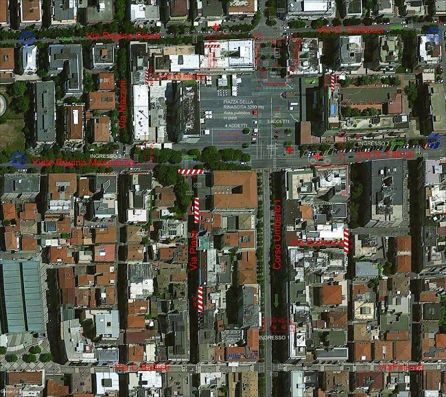 Accessi alla piazza Pescara