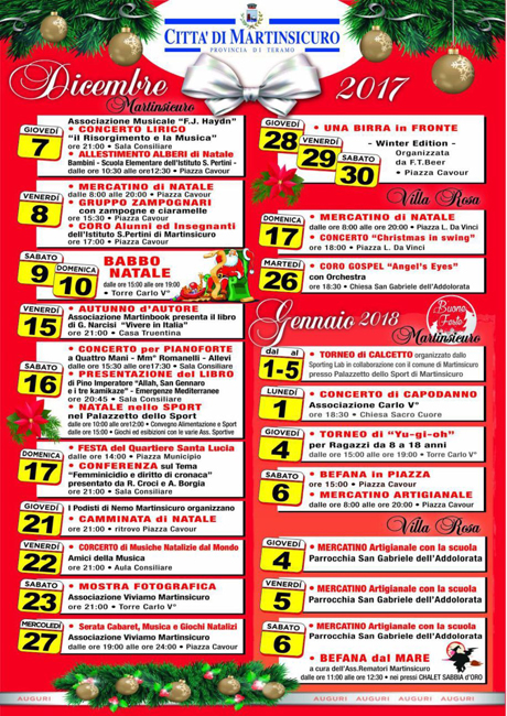 Cartellone eventi natalizi Martinsicuro