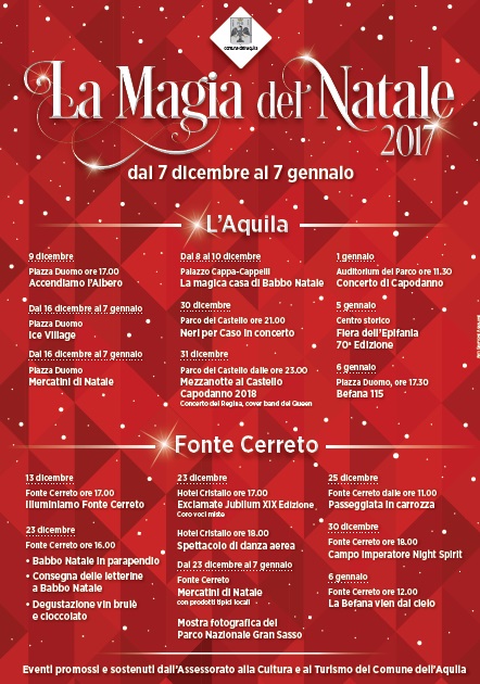 La Magia del Natale 2017: eventi nelle festività a L'Aquila
