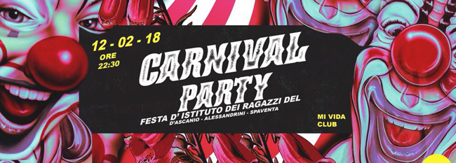 Carnival Party a Montesilvano 12 febbraio 2018