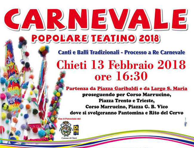 Chieti, corteo Carnevale 2018: limitazioni al traffico