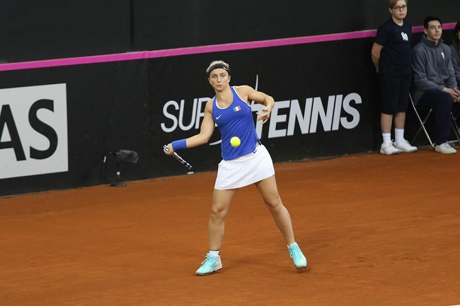 Fed Cup 2018, Sara Errani e Deborah Chiesa in sala stampa