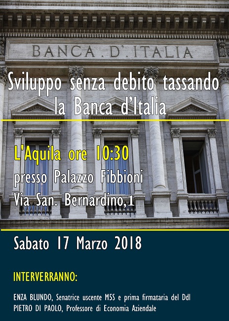 Debito Tassando La Banca d’Italia 17 marzo 2018