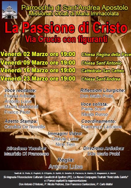 Passione di Cristo, Via Crucis il 16 e 23 marzo a Pescara