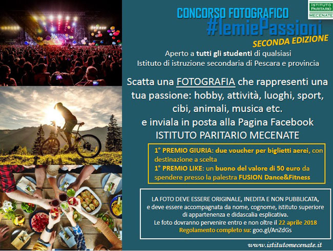 2° Concorso fotografico per studenti: a Pescara #lemiepassioni