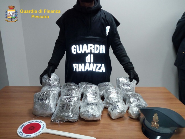 Spoltore, sequestrati 5 chili di droga: arrestato un trafficante