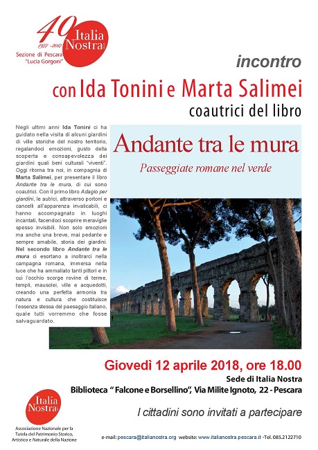 Incontro con Ida Tonini e Marta Salimei a Pescara il 12 aprile