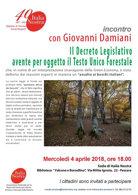 Giovanni Damiani incontro Pescara 4 aprile 2018
