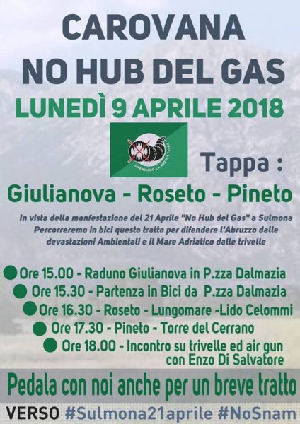 locandina tappa carovana giulianova roseto pineto