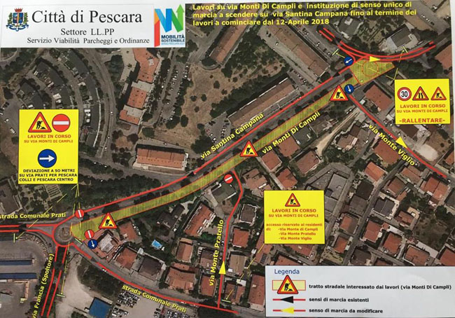 mappa mobilita Pescara via campana