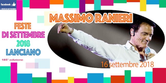 Massimo Ranieri concerto Lanciano 16 settembre 2018