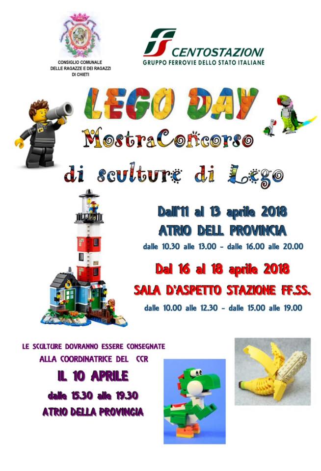 Mostra - concorso sculture con mattoncini Lego domani a Chieti