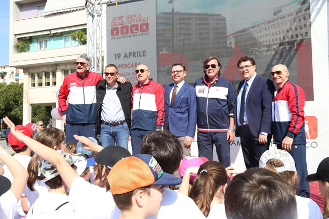 Panatta Lucchetta Juri Chechi Graziani piazza della Rinascita